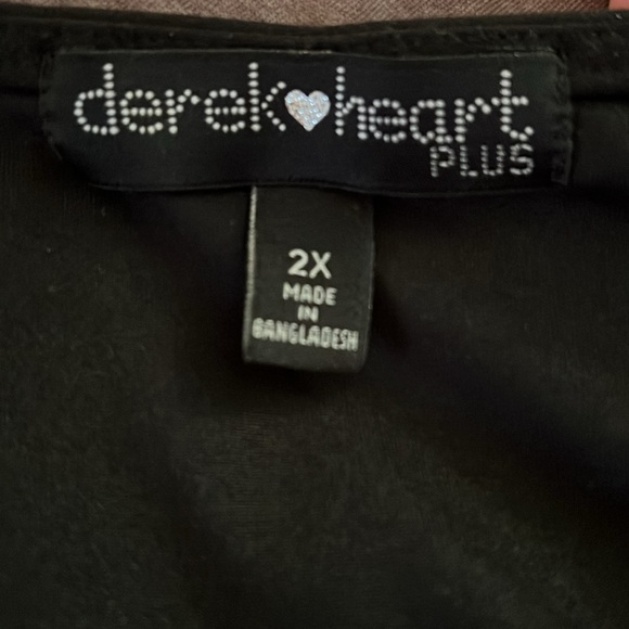 Derek Heart Womens Long Sleeve V Neck Wrap Ruched Shirt Black size 2X - Picture 4 of 5